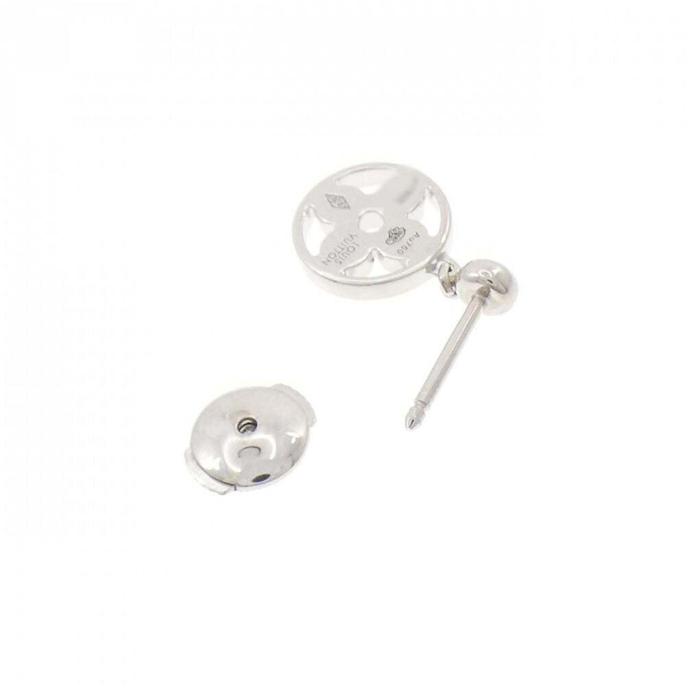 LOUIS VUITTON Silver Monogram Earrings - Picture 3 of 4